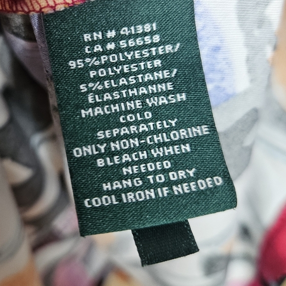 Lauren Ralph Lauren Stretch Jersey Knit Multi-color Floral Shift Dress size 14 - Picture 5 of 6